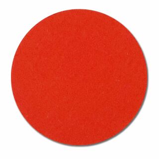Artikelansicht: Ein Filzuntersetzer, rund, in der Farbe rot.